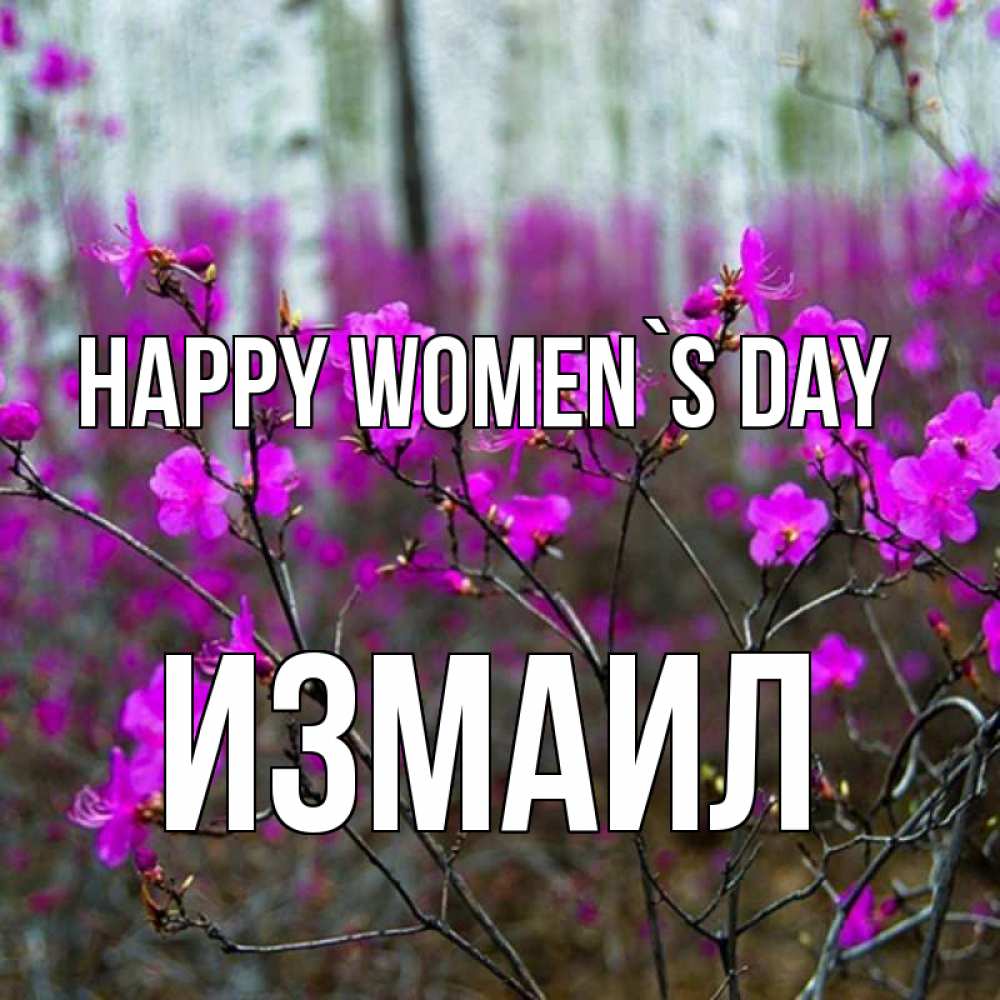 Greetings card с именем, Измаил happy women`s day дикие цветы Greetings with text for free download 
